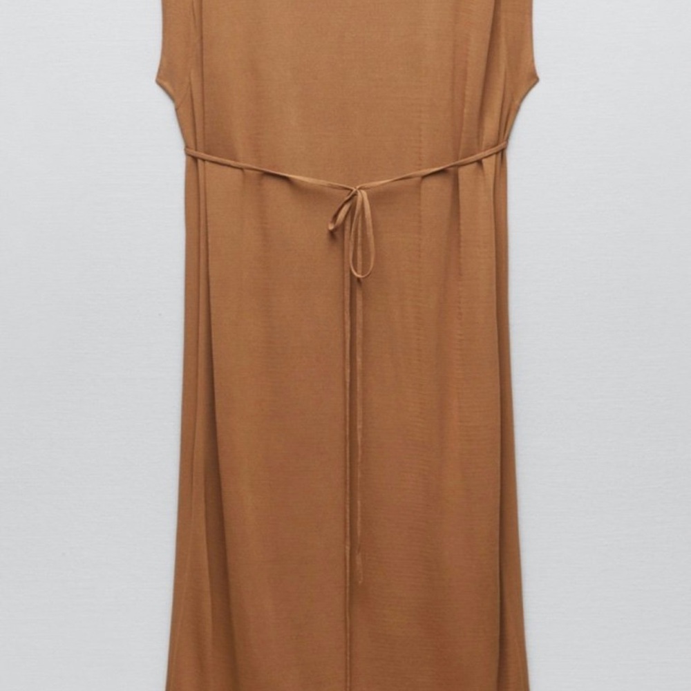 Zara Brown Sleeveless Maxi Dress for Casual Resort Wear